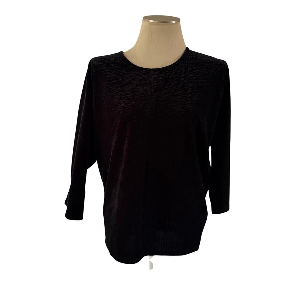 NWT J Jill Black Textured Velvet Blouse S Tall Whimsygoth Witchy